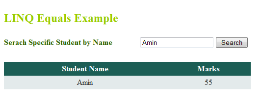 Linq-Equals-Example