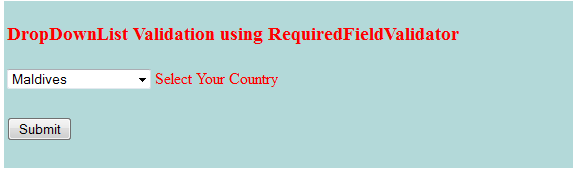 RequiredFieldValidator-for-dropdownlist ASP.NET C#